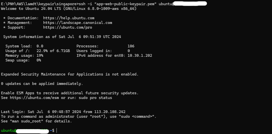 SSH into the instance