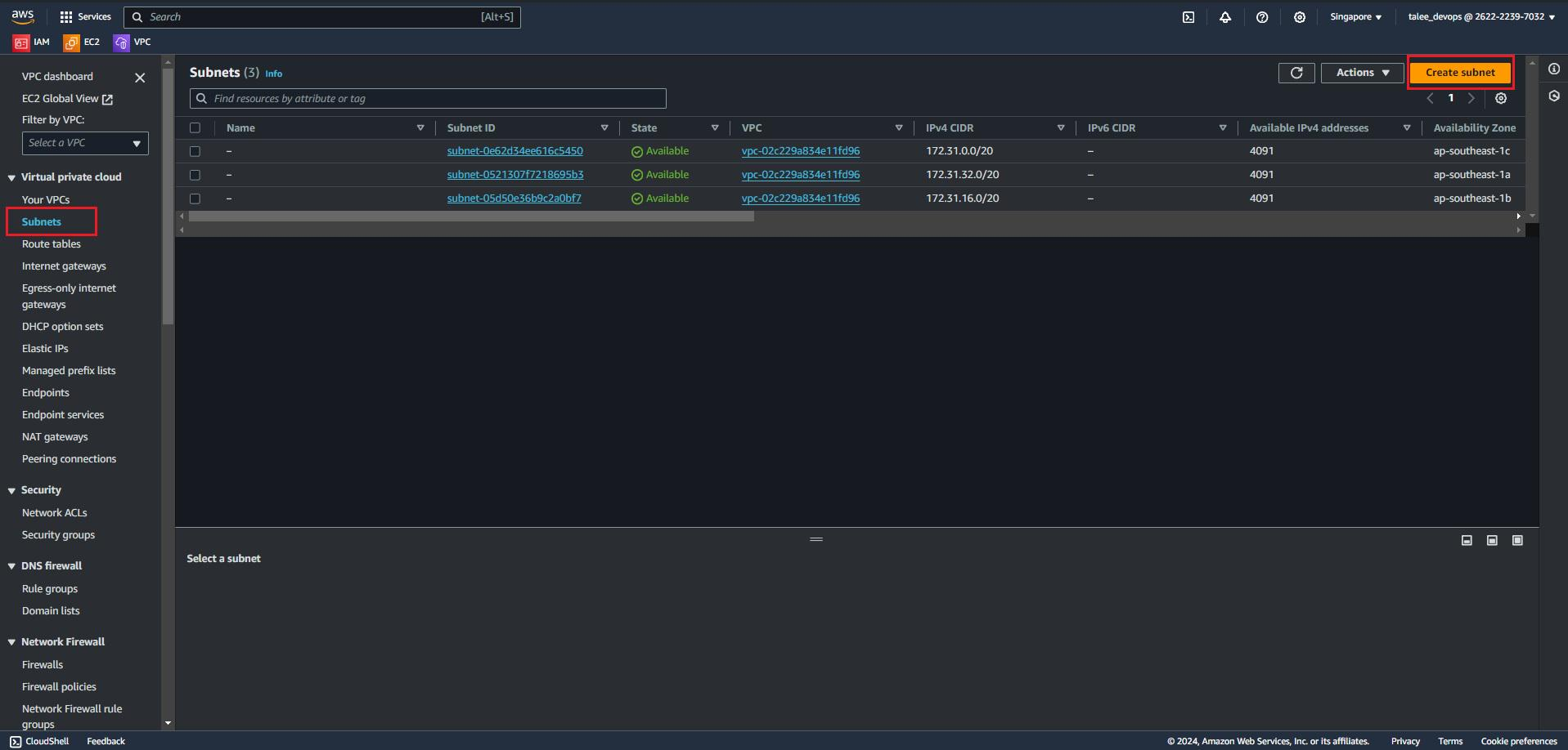 Subnets Default Snapshot