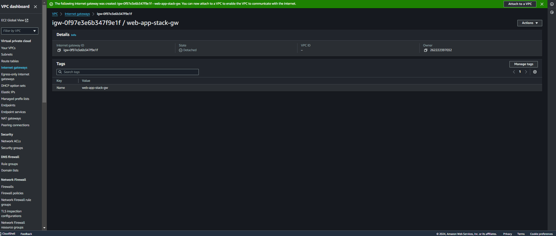 View Internet Gateway Snapshot